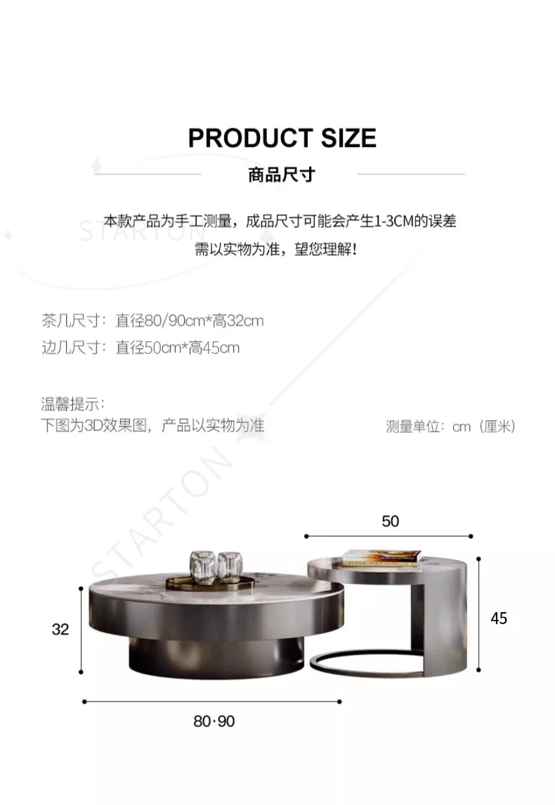 Aesthetic Coffee Table Round Storage Designer Modern Coffee Table Small Salon Metal Mesa De Centro Sala Home Furniture