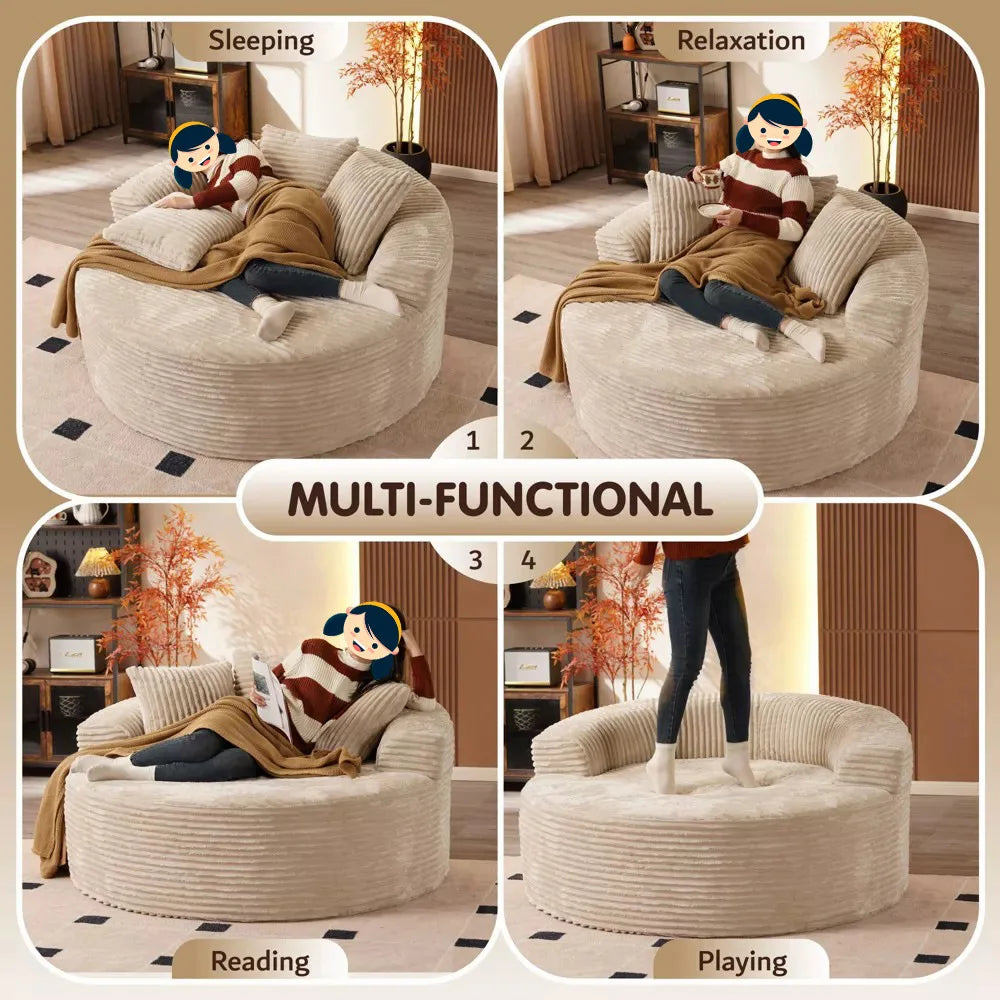 Modern single compression sofa easy to assemble fabric upholstery