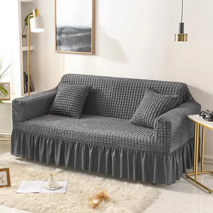 Fabric Skirt 2/3 Seater Sofa Cover 140-230cm Full Package Single Universal Elastic Sofa Slipcovers American Rustic Four Seasons