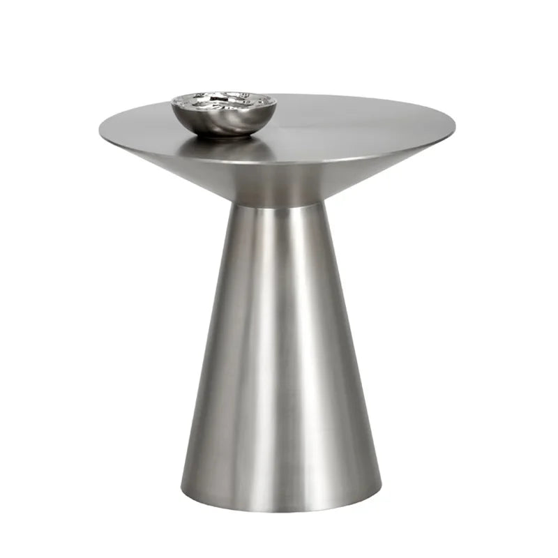 Light luxury stainless steel special-shaped coffee table high-end mirror business negotiation coffee table art