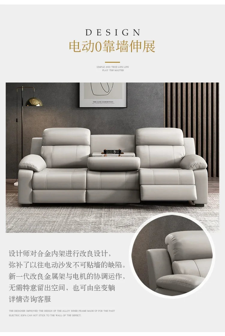 Designer Luxury Modern Sofa Genuine Leather Electric Italian Recliner Sofa Lounge Loveseat Divani Da Soggiorno Home Furniture