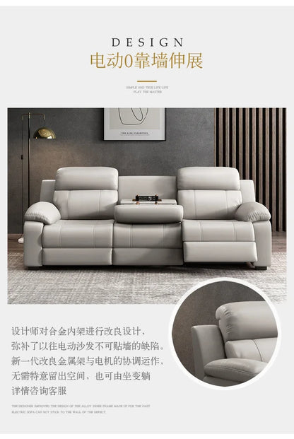 Designer Luxury Modern Sofa Genuine Leather Electric Italian Recliner Sofa Lounge Loveseat Divani Da Soggiorno Home Furniture