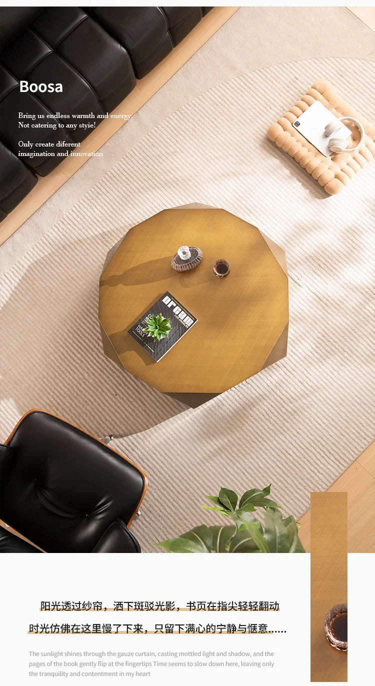D36Light luxury modern simple living room home new designer special-shaped stainless steel creative coffee table