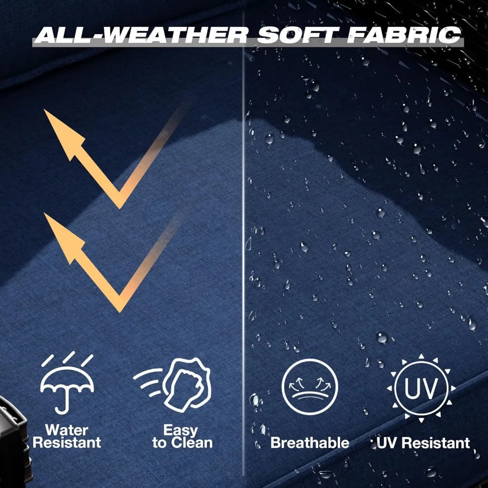 Wicker Patio Furniture Sets Upgraded Large Size Outdoor Furniture with Swivel Rocking Patio Chairs and Outdoor