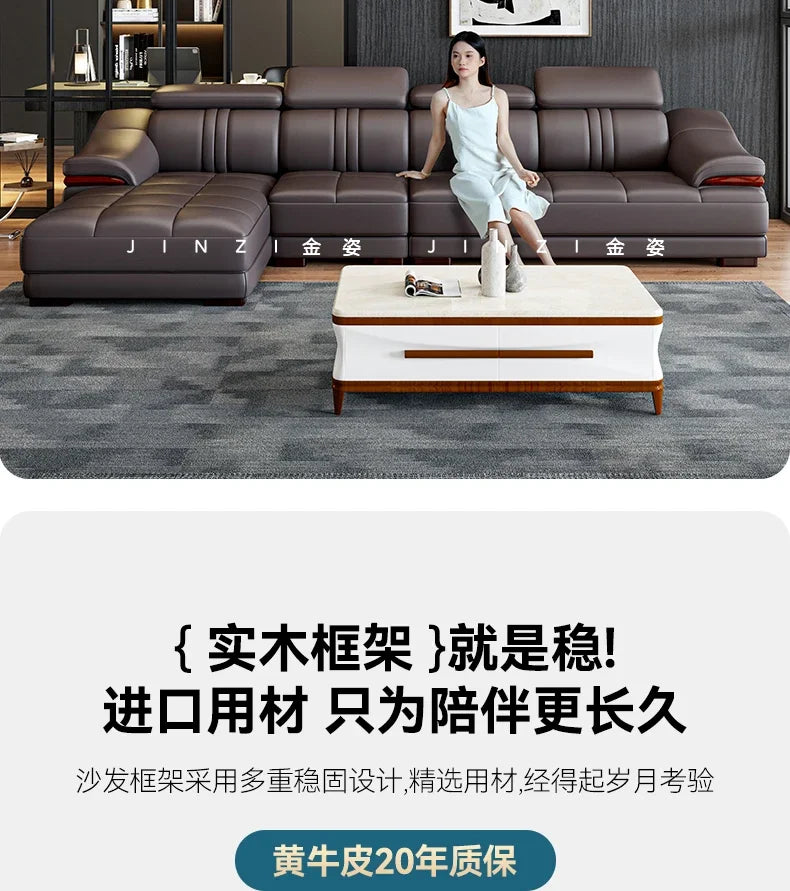 Floor Designer Living Room Sofas Couch Leather Nordic Minimalist Sofas Relaxing Room Decor Sillon Cama Lounge Suite Furniture