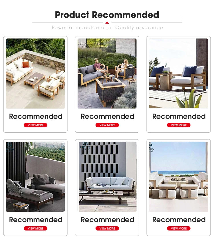 Modern Waterproof Outdoor Patio Sofa Set Comfortable Gray Fabric Cushion Cushion Outdoor Combination Sofa