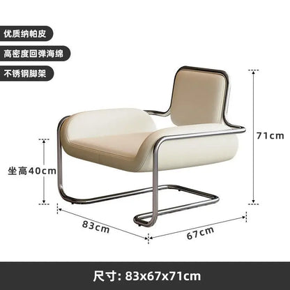 Medieval art designer stainless steel special-shaped convex chair, casual single sofa chair