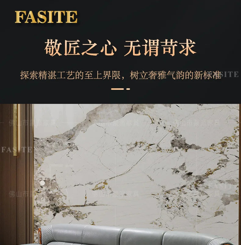 New Chinese black gold wood leather sofa high-end luxury villa living room simple concubine corner household solid wood