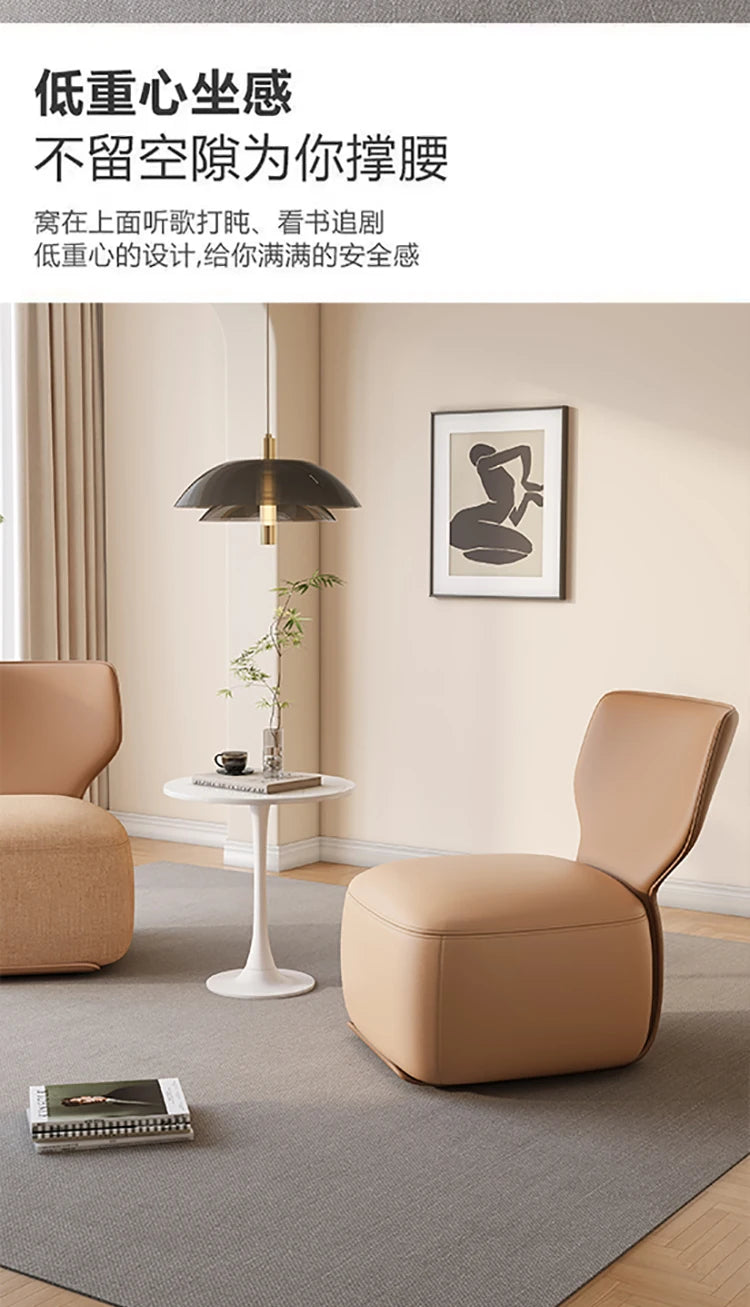 Single Sofa Chair Cream Wind Lazy Sofa Backrest Small Chair Living Room Balcony Leisure Chair Luxury Modern Sofa Furniture