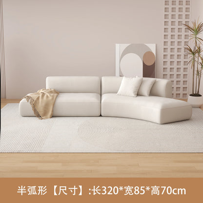 Simple cream style semicircular curved sofa Nordic modern small apartment living room