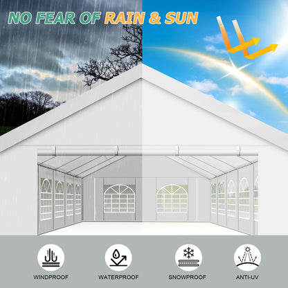 20×40FT Party Tent Heavy Duty, Wedding Tent, Event Tent for Parties, with 8 Removable Sidewalls,20×40FT Tent Carpas Para Fiestas
