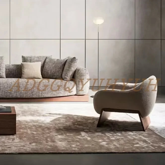 Medieval new single sofa chair designer living room hotel reception solid wood leisure chair