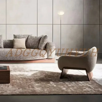 Medieval new single sofa chair designer living room hotel reception solid wood leisure chair