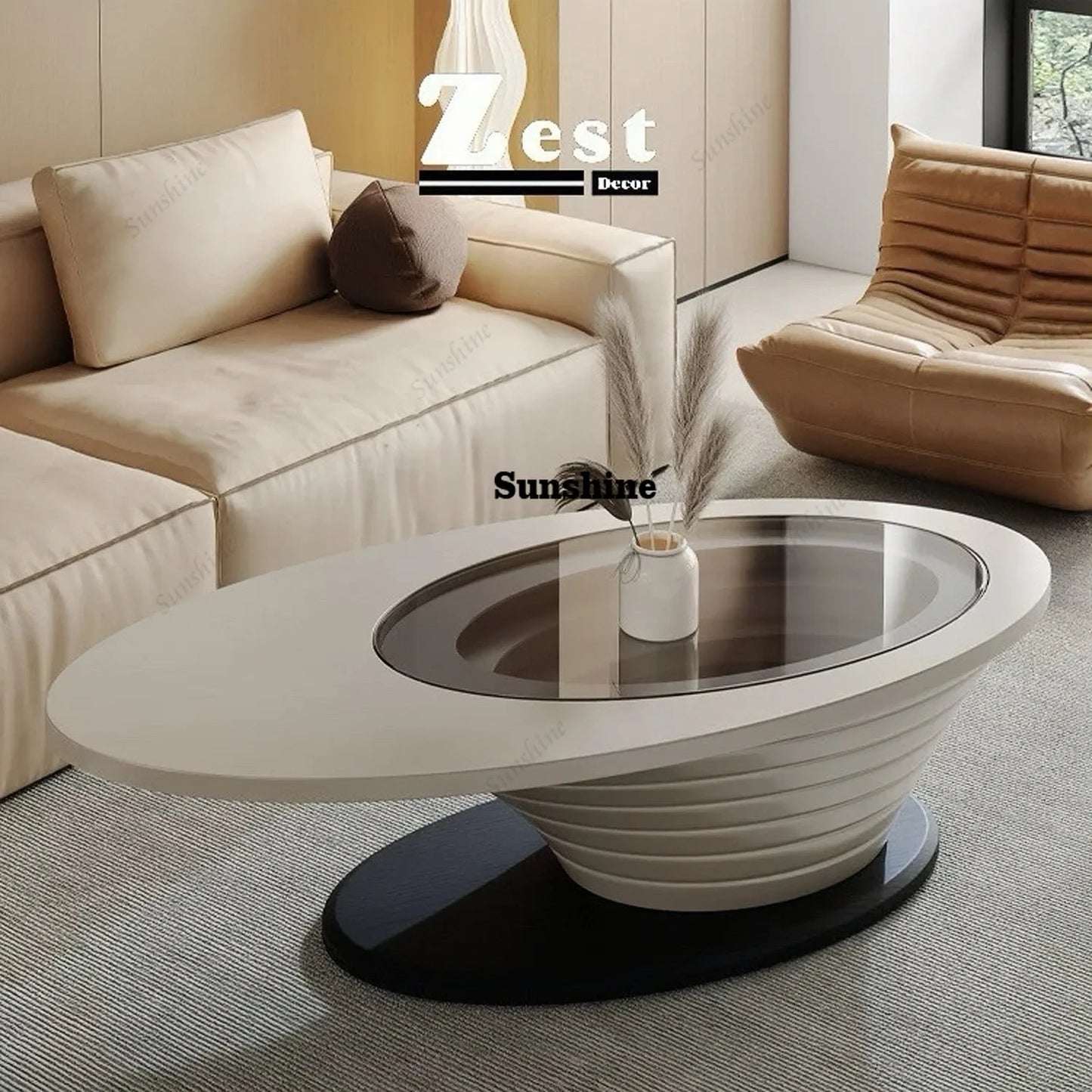 Oval Modern Coffee Table Unique Trendy Design European Coffee Table Neutral Minimalist Table Basse Living Room Furniture