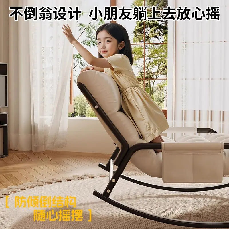 Recliner Rocking Chair Sitting and Sleeping Dual-purpose Double Lunch Break Chair Balcony Home Leisure Lazy Sofa Chair Ergonomic