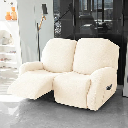1/2/3 Seater Recliner Sofa Cover Jacquard Solid Color Stretch Couch Coushion Solid Color Sofa Slipcover for Living Room Home