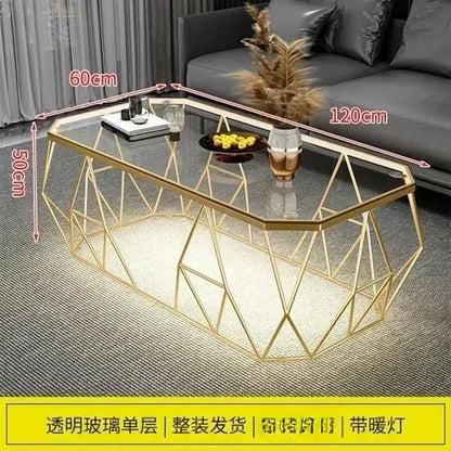 Postmodern Luxury Glass Coffee Tables Nordic Patio Center Entrance Floor Coffee Tables Smart Elegant Home Furniture