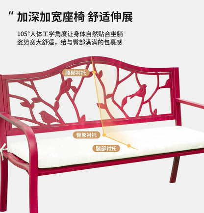Practical Rustic Waterproof Furniture Cast IronBackrest  Iron Public Leisure Seating Metal Outdoor Garden Patio Park Bench