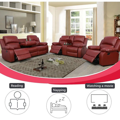Living Room urniture Set Leather Recliner Soa Set Loveseat Chair urniture Soa Set or Living Room/Small Space/Rv/House/Oice/Theat