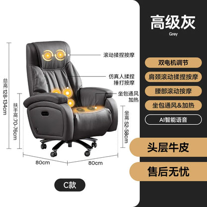 Arms Heat Office Chair Big Tall Comfy Boss Single Office Chair Massage Ergonomic Chaise Bureau Design Italian Furniture Luxury
