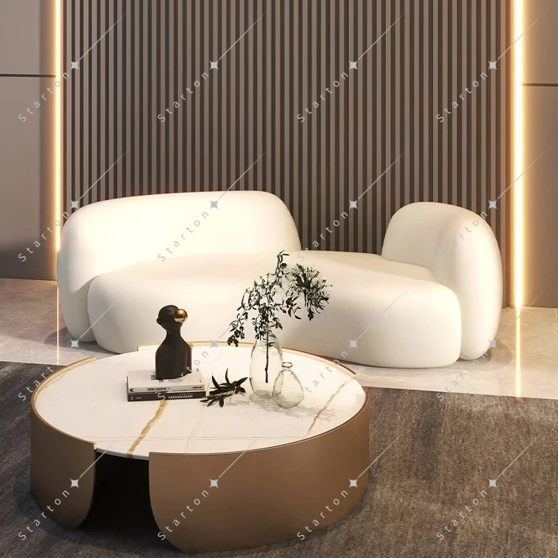 New Design Nordic Living Room Furniture Cloth Sofa Modern Fabric Office Hair Salon Frame Waiting Sectional Cashmere Sofa Set