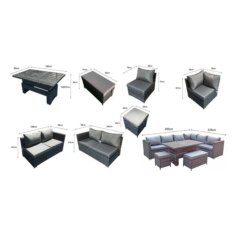 Cheap Modern Factory Contemporary Outdoor Garden Woven Rattan Wicker Sofa Garden Furniture Set Balcony Restaurant