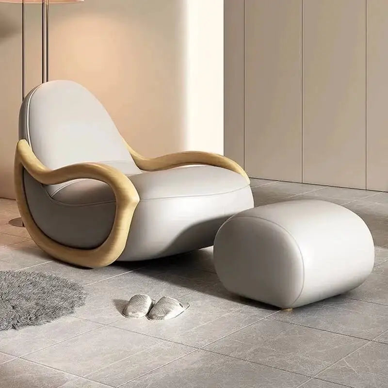 Italian Support Living Room Chairs Simple White Lazy Designer Recliner Chairs Armchair Sofa Comfy Fauteuil Salon Home Furniture