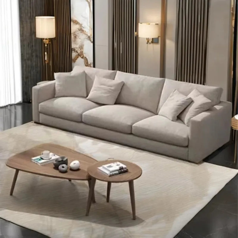 Modern Minimalist White Modular Sectional Sofa Set Fabric Living Room Furniture European Simple Design Cooling Foam Special