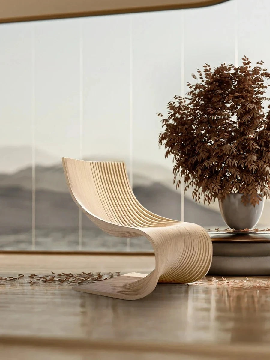 A  Art Recliner Balcony Home Leisure Couch Solid Wood Slicing Chair Rest Chair Rocking Chair