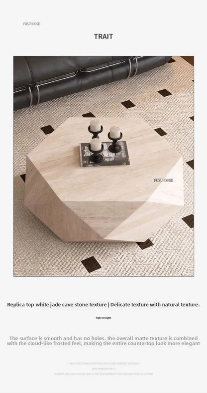 Luxury Rock Board Coffee Tables Villa Living Room Tea Table for Living Room Furniture High-grade Luxurious Side Table