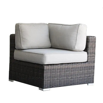Brown Wicker Sectional Corner Sofa Set - Comfortable Outdoor Furniture for Living Room and Patio
