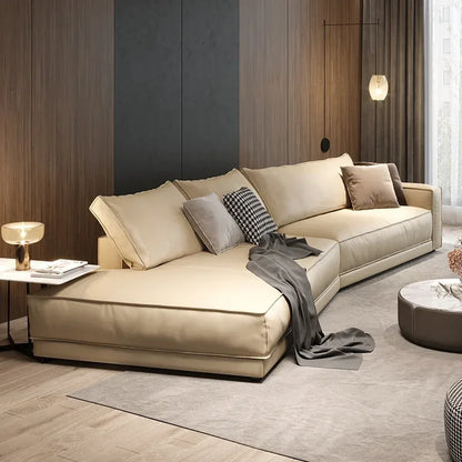 Italian fabric matte velvet Nordic minimalist technology cloth size apartment luxury living room shaped combination corner sofa