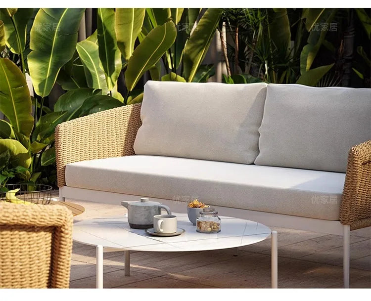 Outdoor Sofa Designer Sample Room Rope Weaving Furniture Leisure Courtyard Outdoor Garden Outdoor Waterproof Sofa