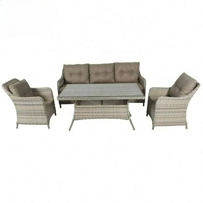 Luxury Outdoor Garden Sofa Set Modern Design Rattan Backrest Patio Furniture for Hotels&Villa Hall&Apartment Enhanced Comfort