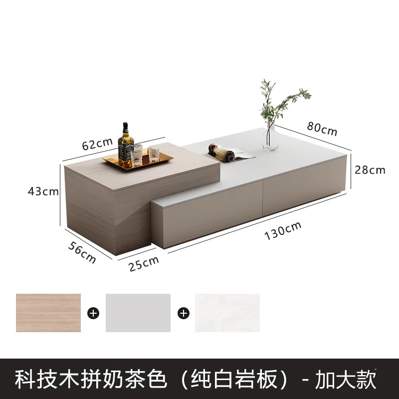 lifting Telescoping lounge coffee table living room Lift top Design Luxury Side Table Storage Tavolino Soggiorno Furniture