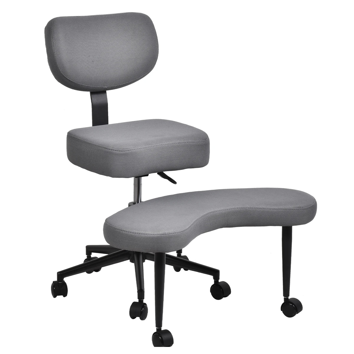 Cross Leg Chair - Meditation Chair with Wheels, ADHD Chair, Height Adjustable Seat, Adjustable Footstool