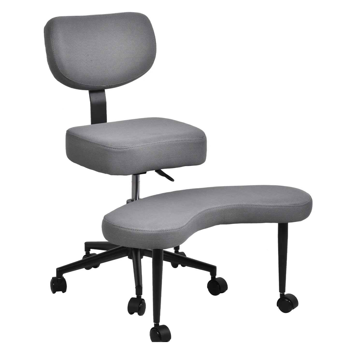 Cross Leg Chair - Meditation Chair with Wheels, ADHD Chair, Height Adjustable Seat, Adjustable Footstool