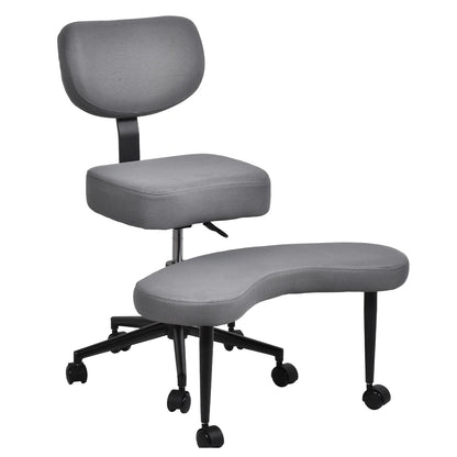 Cross Leg Chair - Meditation Chair with Wheels, ADHD Chair, Height Adjustable Seat, Adjustable Footstool