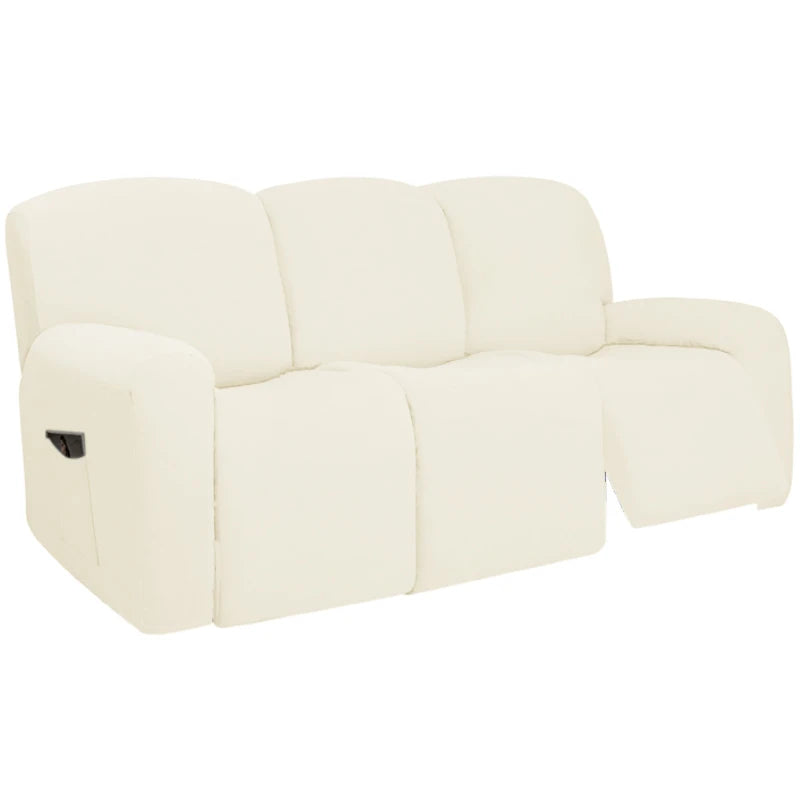 3 Seat Stretch Sectional Recliner Sofa Slipcover With Elastic Bottom Soft Washable Furniture Pet Protector Couch Cover