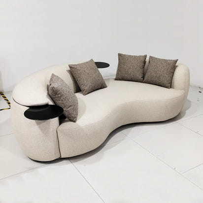 A Modern Minimalist Luxury Design Curved Couch Living Room Furniture Velvet Fabric Sofa
