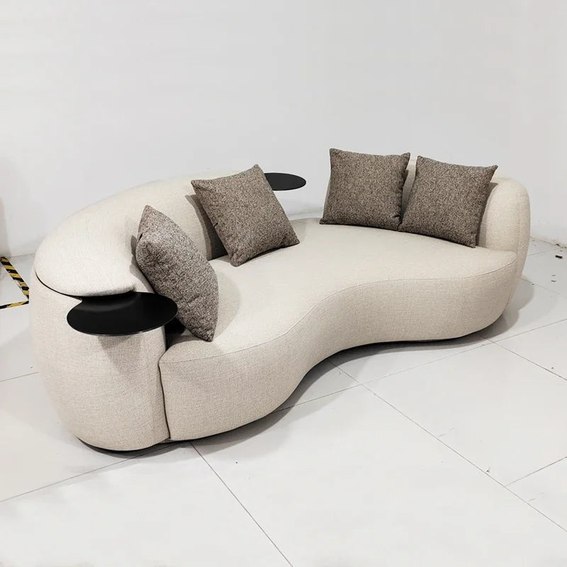 A Modern Minimalist Luxury Design Curved Couch Living Room Furniture Velvet Fabric Sofa