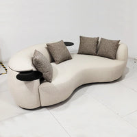 A Modern Minimalist Luxury Design Curved Couch Living Room Furniture Velvet Fabric Sofa
