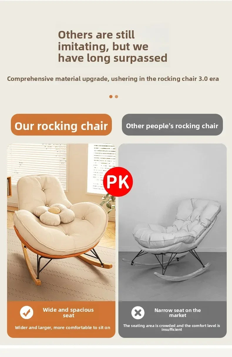 Firm Sofa Chair Living Room Balcony Rocking Chair Single Recliner Happy Chair Light Luxury Penguin Chair Leisure Chair