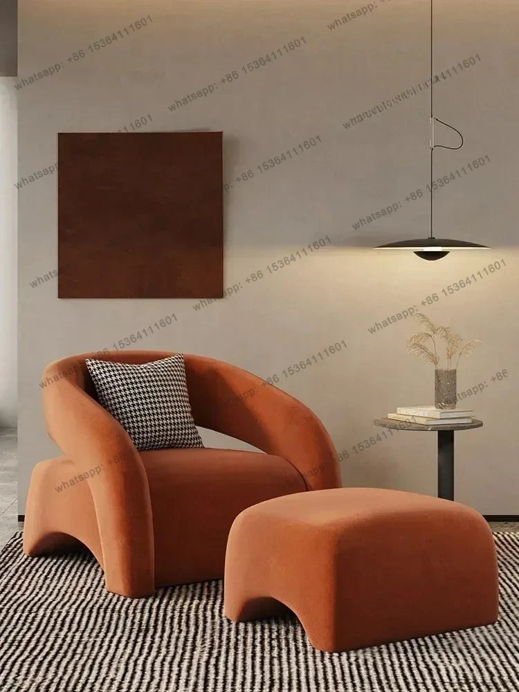 Sofa Esigner Curved Single Houndstooth Couch Nordic Living Room Balcony Leisure Creative Chair Designer
