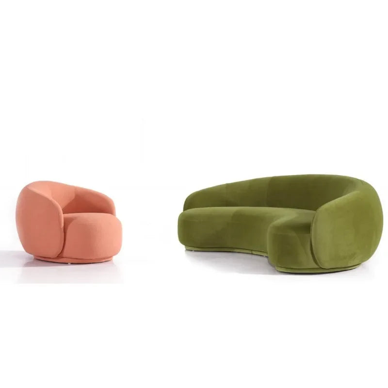 Italian minimalist sofa, curved cashew nuts, comfortable small apartment light luxury