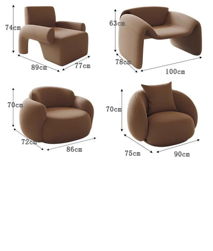 Curved Sofa Small Apartment Special-shaped Brown Bed And Breakfast Beauty Salon Clothing Store Office Rest Area Reception