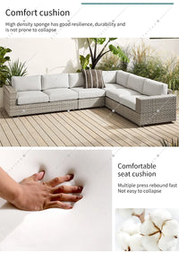 Rattan Furniture Modern Style L Shape Patio Outdoor Sofa Garden Rattan Wicker Furniture Lounge Sets