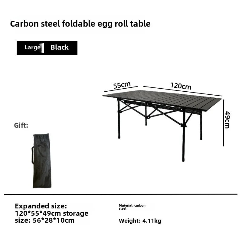 Outdoor folding table Egg roll table Camping table Portable picnic table and chairs Full set Camping equipment supplies