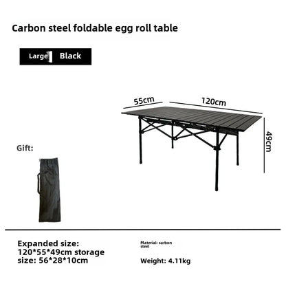 Outdoor folding table Egg roll table Camping table Portable picnic table and chairs Full set Camping equipment supplies
