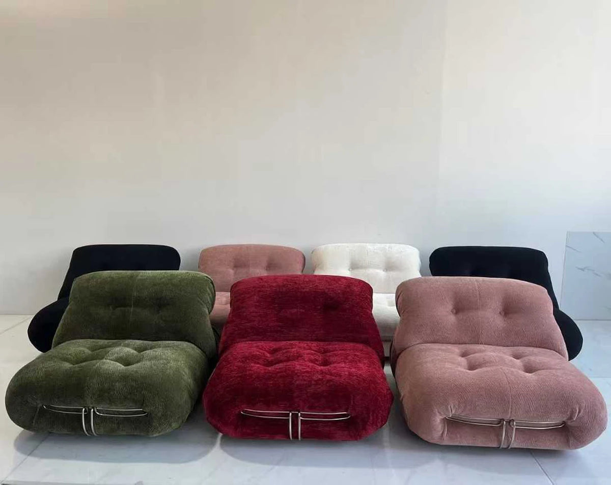 Nordic Modern Style Afra & Tobia Scarpa Soriana Hippo Sofa Set for Living Room or Workshop Apartment
